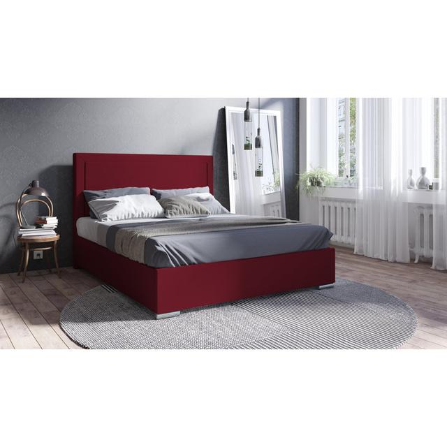 Springmont Upholstered Bed Frame Fairmont Park Colour: Red, Size: Super King (6') on Productcaster.