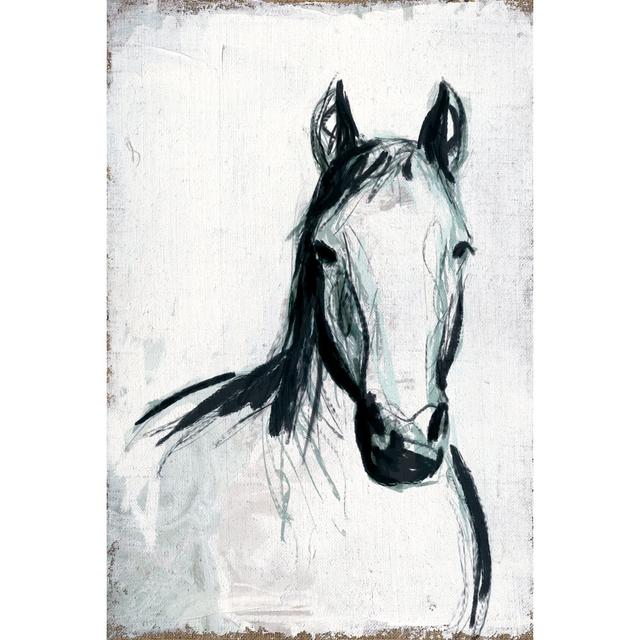 Horse Painting - Wrapped Canvas Drawing Brambly Cottage Size: 91cm H x 61cm W x 3.8cm D on Productcaster.