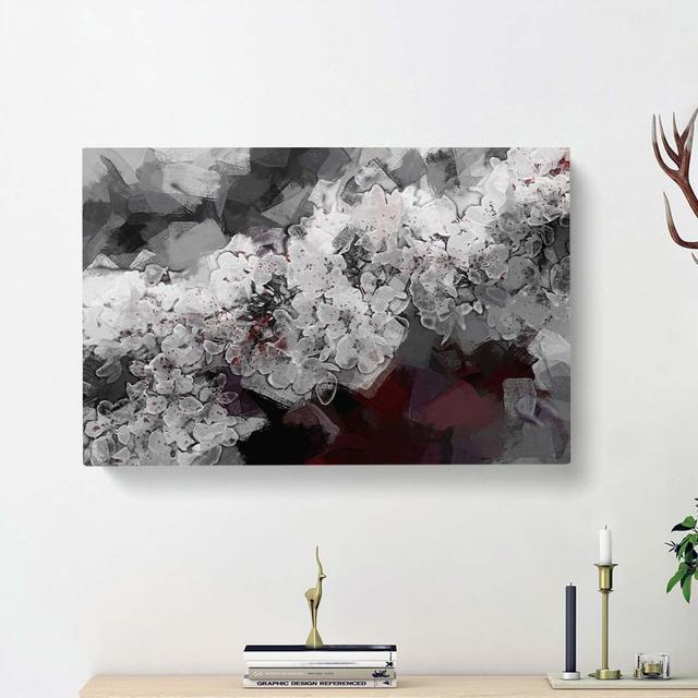 Winters Bloom Flowers in Abstract - Wrapped Canvas Graphic Art Print East Urban Home Size: 40cm H x 60cm W x 3cm D on Productcaster.