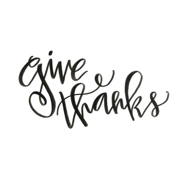 Give Thanks Script The Seasonal Aisle Size: 20cm H x 30cm W x 3.8cm D on Productcaster.