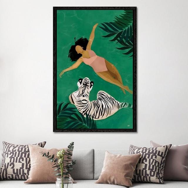 Drift by Bria Nicole - Graphic Art Print on Canvas 17 Stories Size: 152.4cm H x 101.6cm W x 3.81cm D, Format: Black Framed Canvas on Productcaster.