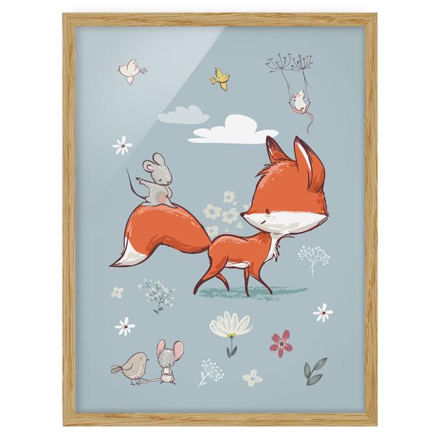 Fairwinds Framed Art Zoomie Kids Size: 70cm H x 50cm W x 2cm D, Colour: Brown on Productcaster.