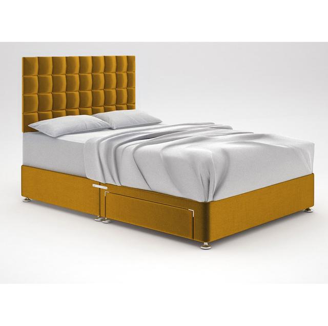 Stephanne Divan Bed Base 17 Stories Colour: Gold, Size: King (5'), Storage Type: 2 Drawers on Productcaster.