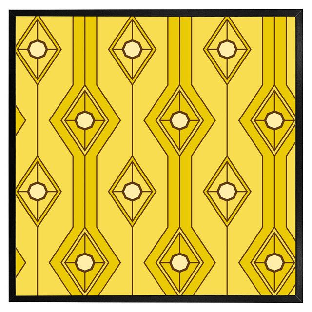 Ashana Yellow Geometric - Single Picture Frame Art Prints Metro Lane Frame Colour: Black Framed, Size: 41cm H x 41cm W x 4cm D on Productcaster.