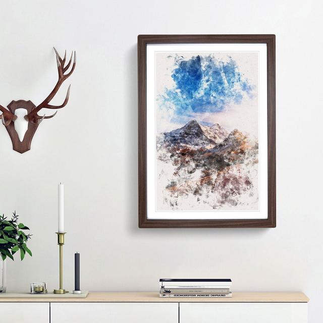 Mountains in Switzerland - Picture Frame Painting Print East Urban Home Frame Option: Walnut Framed, Size: 45cm H x 33cm W x 2cm D on Productcaster.