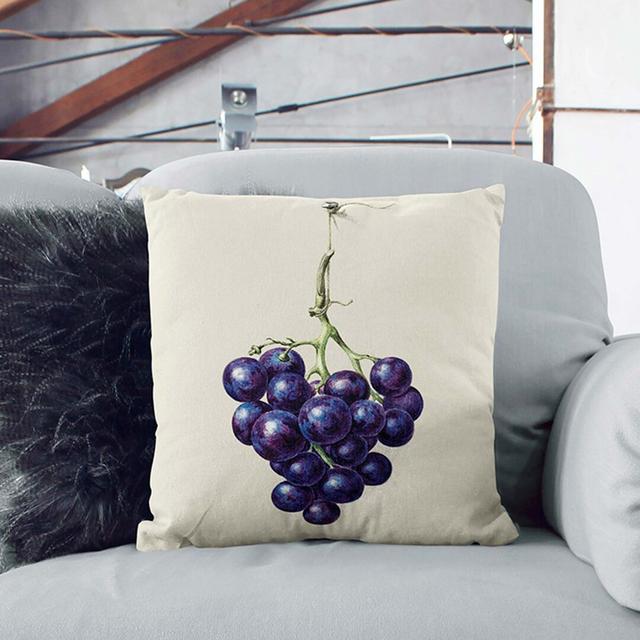 Bunch Of Grapes Square Throw Cushion East Urban Home Size: 55 x 55 cm, Backing Colour: Stone on Productcaster.