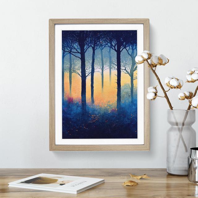 Forest Watercolour No.2 - Single Picture Frame Painting Alpen Home Frame Colour: Oak, Size: 64cm H x 46cm W x 2cm D on Productcaster.