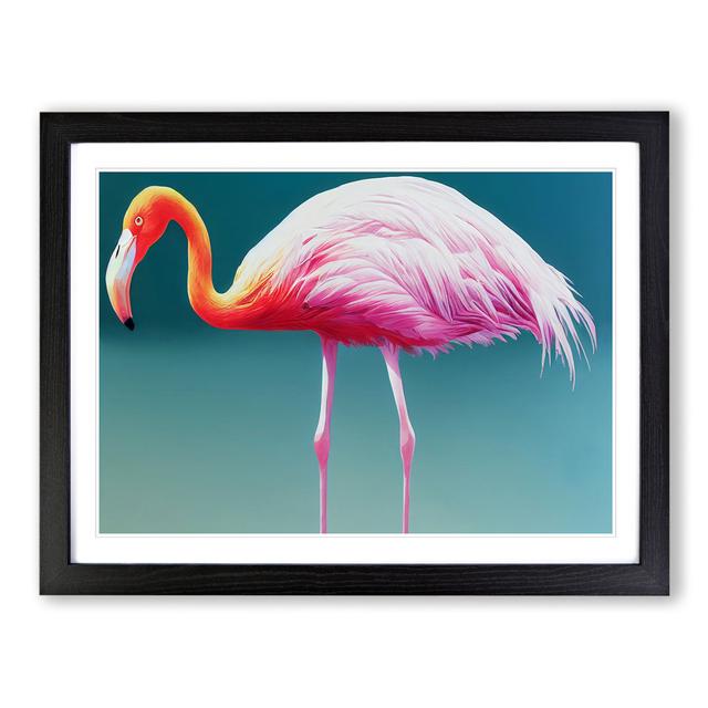 Euphoric Flamingo - Picture Frame Painting Bay Isle Home Size: 46cm H x 64cm W x 2cm D, Frame Colour: Black on Productcaster.