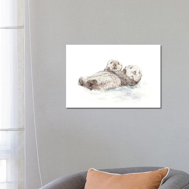 Adorable Otters by - Wrapped Canvas Painting ClassicLiving Size: 45.72cm H x 66.04cm W x 1.91cm D on Productcaster.