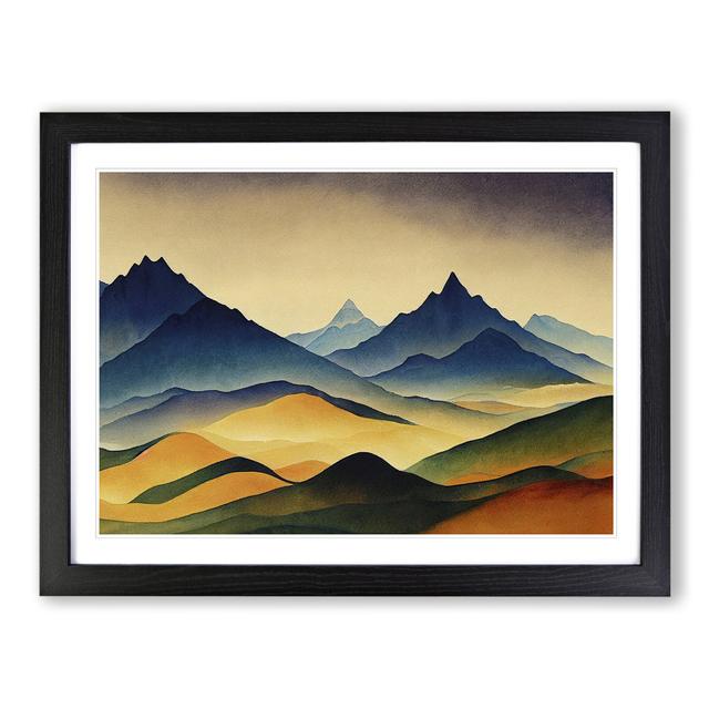 Watercolour Mountain Landscape Vol.2 - Picture Frame Graphic Art Alpen Home Size: 25cm H x 34cm W x 2cm D, Frame Colour: Black Framed on Productcaster.