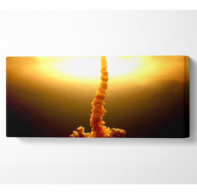 Space Shuttle Launch - Wrapped Canvas Art Prints Ebern Designs Size: 71cm H x 162.5cm W x 10cm D on Productcaster.