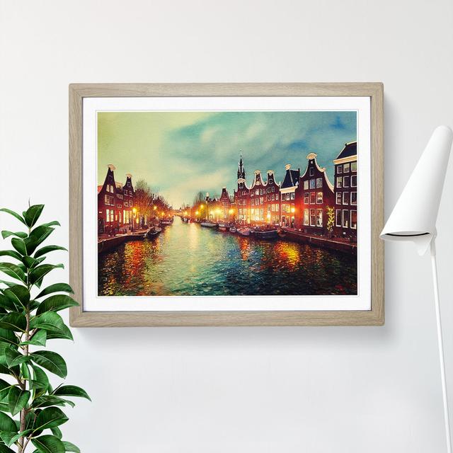 Amsterdam Canal Watercolour - Single Picture Frame Print Marlow Home Co. on Productcaster.