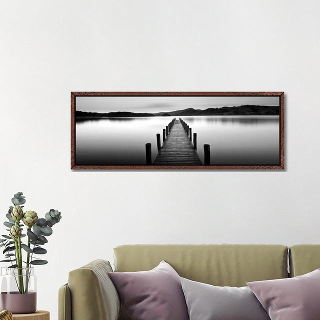 Lake Pier II - Wrapped Canvas Panoramic Print Brayden Studio Format: Classic Wood Floater Framed, Size: 40.64cm H x 121.92cm W x 3.8cm D on Productcaster.