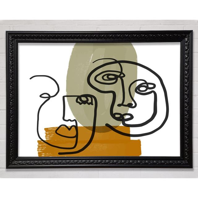 Two Abstract Line Drawing Faces Framed Print Bright Star Size: 84.1cm H x 118.9cm W on Productcaster.