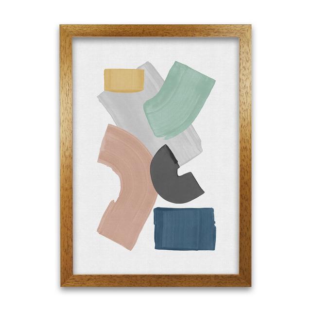 Orara Pastel Paint Blocks - Graphic Art Print on Paper Brayden Studio Frame Option: Brown Framed, Size: 63cm H x 45cm W x 2cm D on Productcaster.