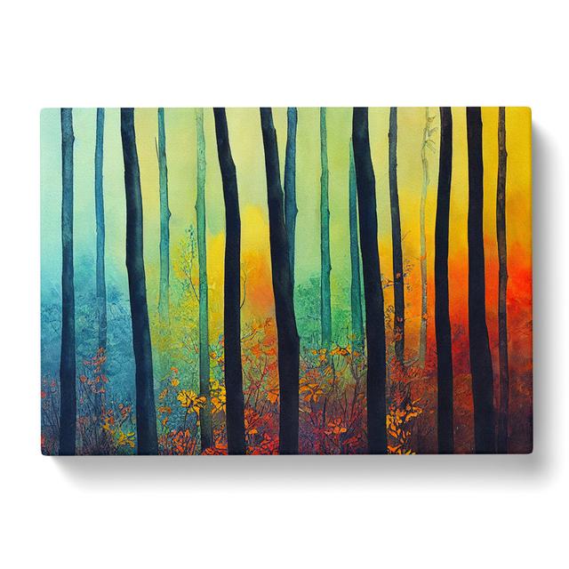 Forest in Technicolour Vol.1 - Wrapped Canvas Graphic Art Alpen Home Size: 35cm H x 50cm W x 3cm D on Productcaster.