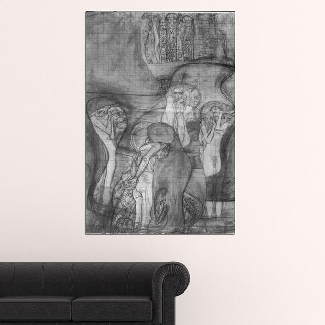 'Composition Draft of the Law Faculty Image' by Gustav Klimt Drawing Print East Urban Home Size: 135cm H x 90cm W x 1.8cm D on Productcaster.