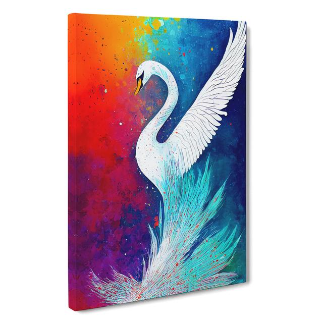 XC1022-4383X Swan Paint Splash No.5 Abstract - Wrapped Canvas Print Rosdorf Park Size: 76cm H x 50cm W x 3cm D on Productcaster.