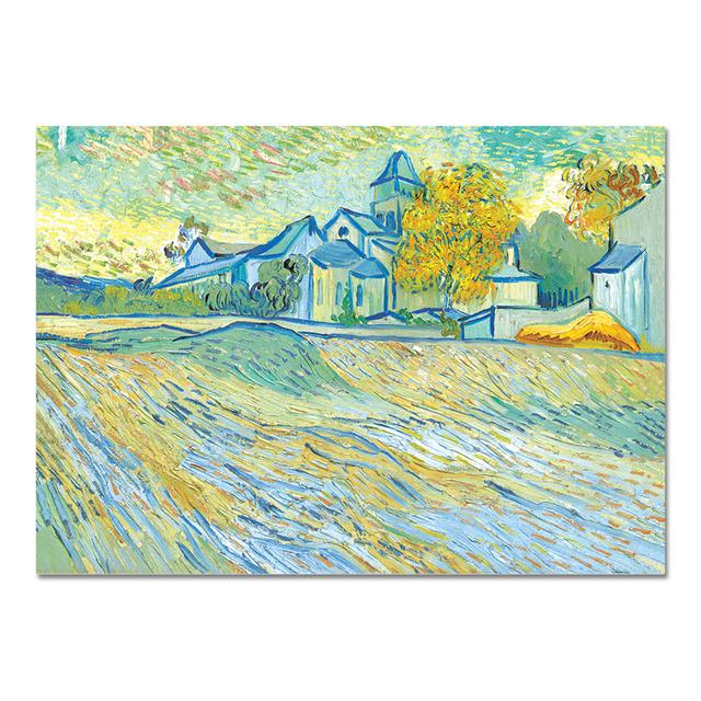 Kunstdruck Blick auf den Kindergarten und die Kapelle in Saint Remy von Vincent Van Gogh Rosalind Wheeler Größe: 45 cm H x 65 cm B on Productcaster.