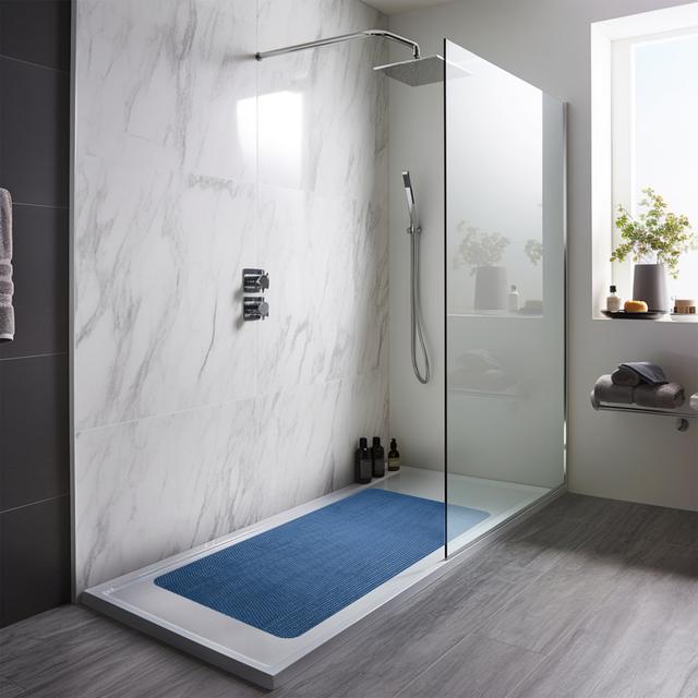 Anti-slip PVC Reversible Dual-colour Rectangle Shower Mat by NICOMAN NICOMAN Length: 44cm, Width: 75cm, Colour: Blue/Green on Productcaster.