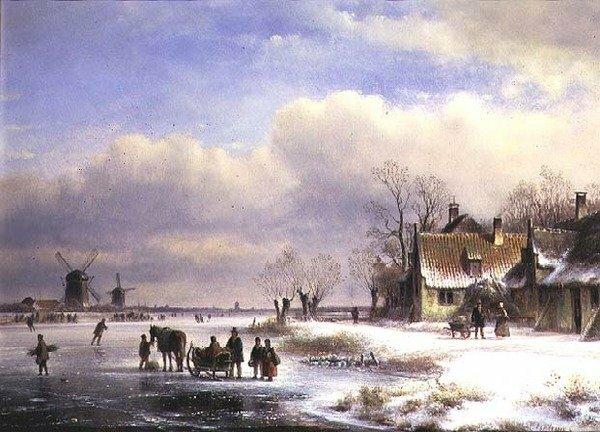 Snow Scene with Windmills in the Distance, 19th Century by Lodewijk Johannes Kleyn Art Print East Urban Home Format: Black Framed, Size: 30cm H x 40cm on Productcaster.