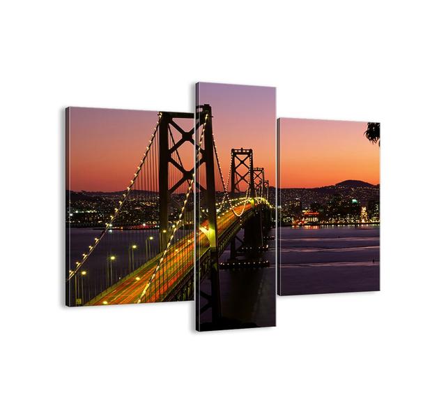 Evening in Purple - 3 Piece Unframed Photograph Print Set on Canvas Brayden Studio Size: 80cm H x 95cm W x 1.8cm D on Productcaster.