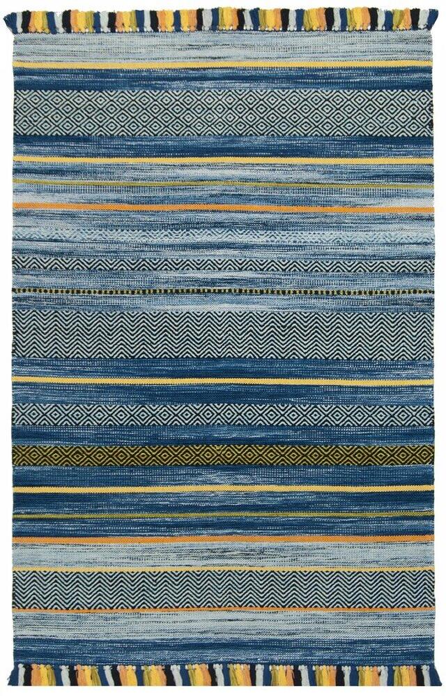 Aceves Original Authentic Handmade Kilim Blue Rug Natur Pur Rug Size: Rectangle 140 x 200cm on Productcaster.