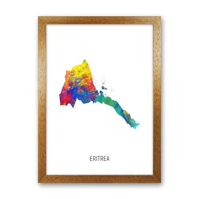 Eritrea Watercolour Map by Michael Tompsett - Print Latitude Run Format: Brown Framed, Size: 88cm H x 64cm W x 3cm D on Productcaster.