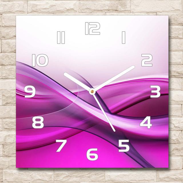 Waves Background Silent Wall Clock East Urban Home Colour: Pink/White on Productcaster.