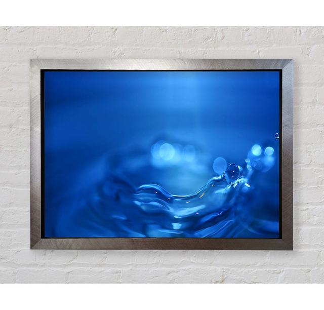 Water Splash Ripple Blue - Single Picture Frame Art Prints Bright Star Size: 100cm H x 141.4cm W x 3.4cm D on Productcaster.