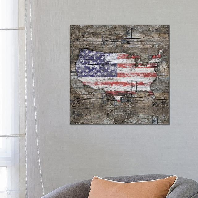 USA Map I Carry Your Heart with Me - Square by Diego Tirigall - Wrapped Canvas Photograph Borough Wharf Size: 66.04cm H x 66.04cm W x 1.91cm D on Productcaster.