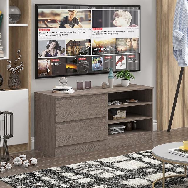 Arvinjot TV Stand for TVs up to 50" Ebern Designs Colour: Oak on Productcaster.