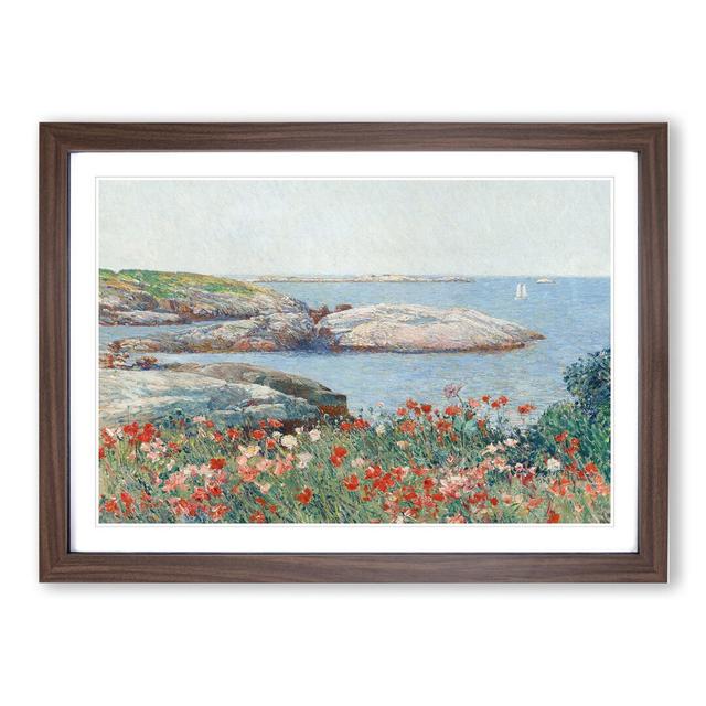 Poppies on the Isles of Shoals by Childe Hassam - Picture Frame Painting East Urban Home Size: 36cm H x 48cm W x 2cm D, Frame Option: Walnut Framed on Productcaster.