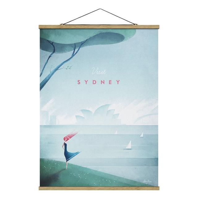 Travel Poster - Sidney - Graphic Art Print Ebern Designs Size: 66.4cm H x 50cm W x 0.3cm D on Productcaster.