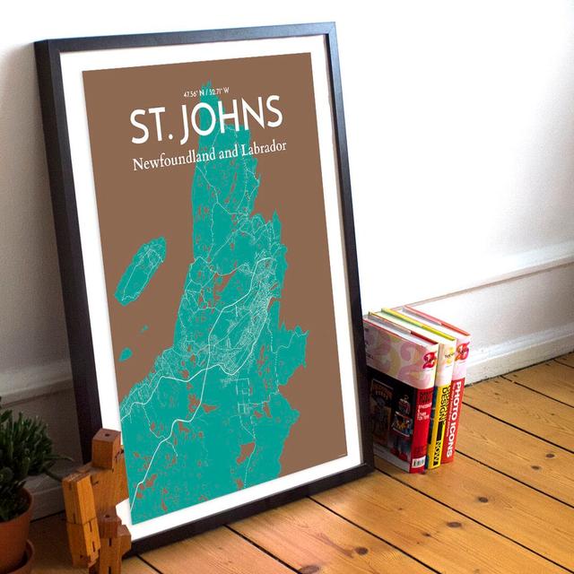 St. Johns City Map - No Frame Print East Urban Home Size: 50.8cm H x 40.6cm W x 0.13cm D on Productcaster.