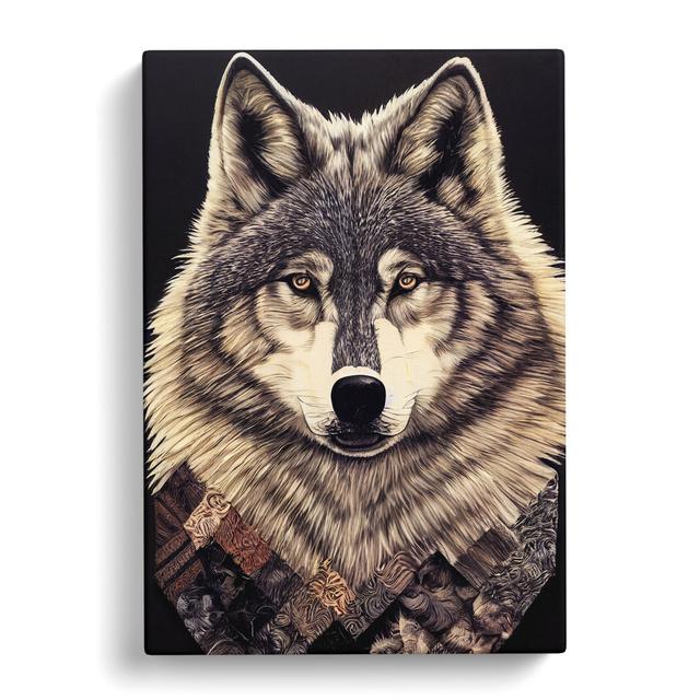 CAN-V0523-2918X Wolf Patchwork Vol.1 - Wrapped Canvas Graphic Art Alpen Home Size: 76cm H x 50cm W x 3cm D on Productcaster.