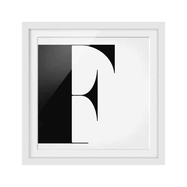 Antiqua Letter F Graphic Art Print Poster East Urban Home Frame Options: Matt white, Size: 50cm H x 50cm W on Productcaster.