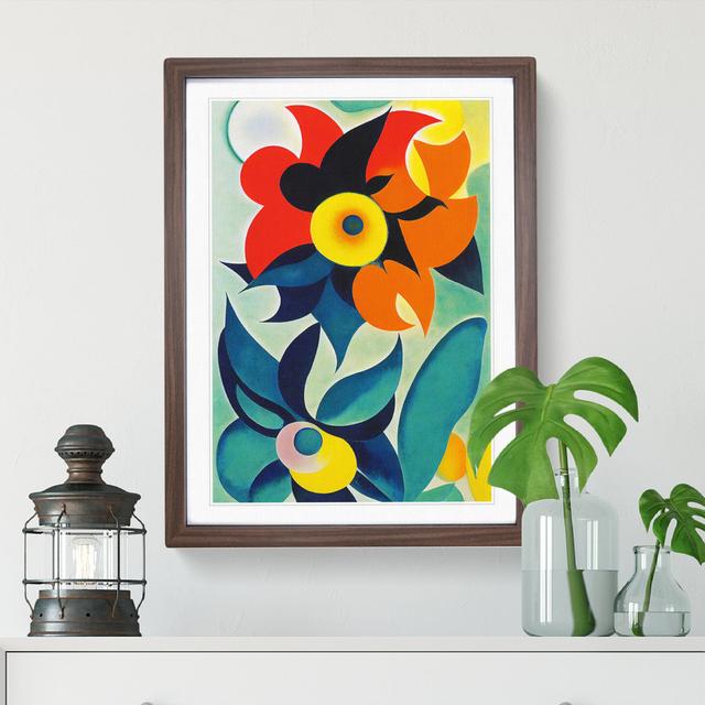 Art Flowers Abstract No.2 - Picture Frame Graphic Art Marlow Home Co. Size: 46cm H x 34cm W, Frame Colour: Brown on Productcaster.