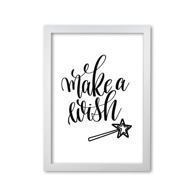 Make A Wish - Print East Urban Home Format: White Grain Frame, Size: 42 cm H x 30 cm W x 5 cm D on Productcaster.