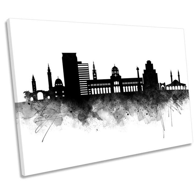 Damascus Abstract City Skyline - Wrapped Canvas Graphic Art Canvas Geeks Size: 91.4cm H x 137.2cm W x 4cm D on Productcaster.