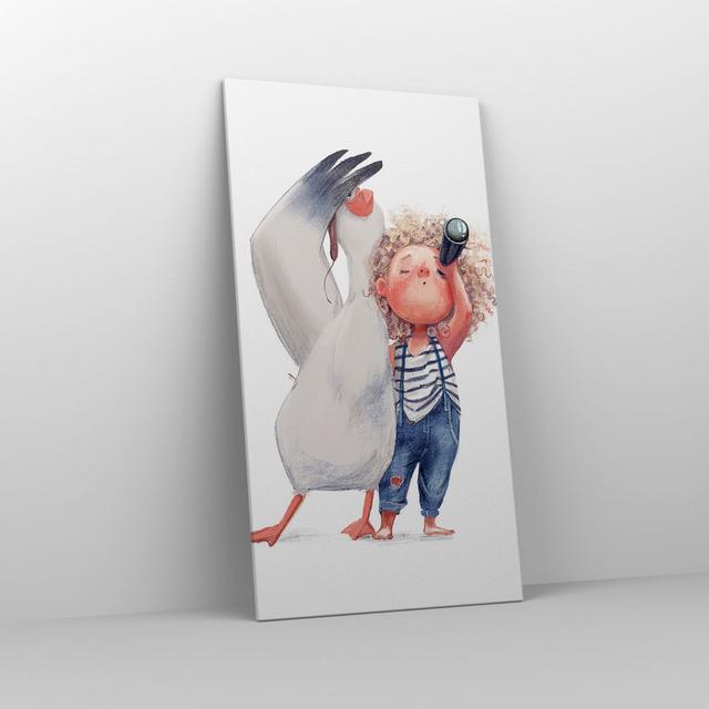 Albatross Kid - Wrapped Canvas Painting Zoomie Kids Size: 120cm H x 65cm W x 1.8cm D on Productcaster.