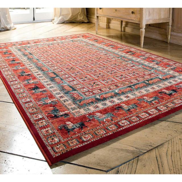 Teppich Abbeville in Rot/Braun/Grün Lark Manor Teppichgröße: Rechteckig 200 x 300 cm on Productcaster.