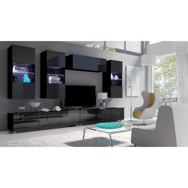 Wohnwand Marble Falls für TVs bis zu 39" Brayden Studio Farbe: Schwarz glänzend on Productcaster.