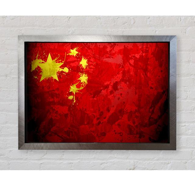 China Flag Grunge - Single Picture Frame Art Prints Bright Star Size: 42cm H x 59.7cm W x 3.4cm D on Productcaster.