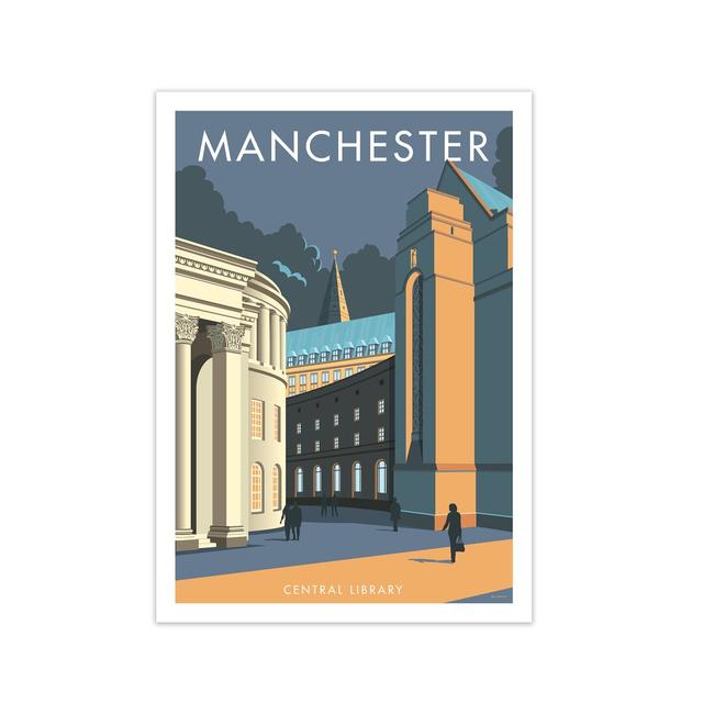 'Manchester Library' Graphict Art East Urban Home Size: 59.4 cm H x 42 cm W x 1 cm D, Frame Options: No Frame on Productcaster.