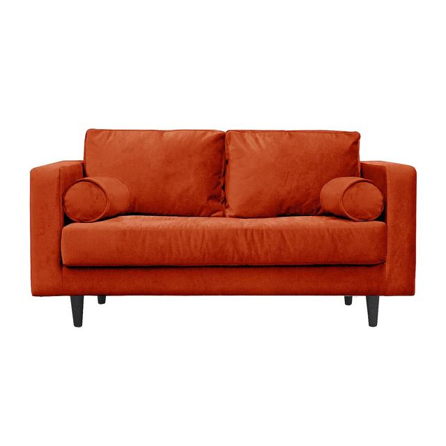 Boubacar 2 Seater Sofa Brayden Studio Leg Colour: Black, Upholstery Colour: Rust on Productcaster.