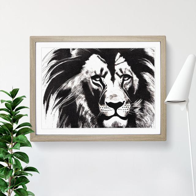 An Immense Lion - Single Picture Frame Print Latitude Vive Size: 34cm H x 46cm W x 2cm D, Frame Colour: Grey Framed on Productcaster.