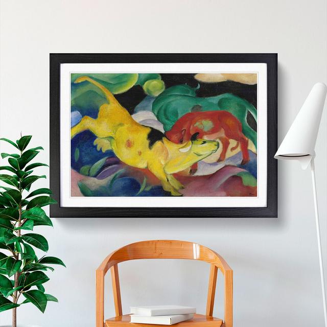 The Yellow Cow Vol.2 by Franz Marc - Picture Frame Painting East Urban Home Frame Option: Black, Size: 27cm H x 36cm W x 2cm D on Productcaster.