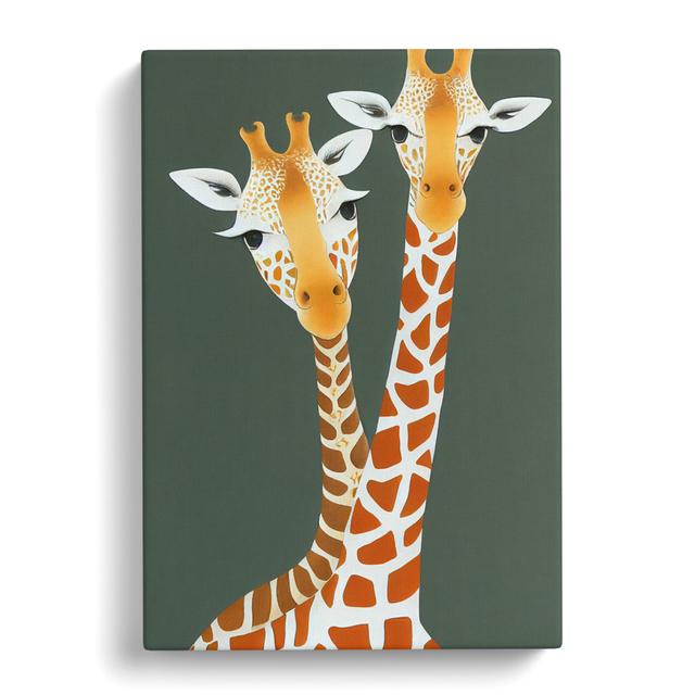 Giraffe Duo - Wrapped Canvas Graphic Art World Menagerie Size: 60cm H x 40cm W x 3cm D on Productcaster.