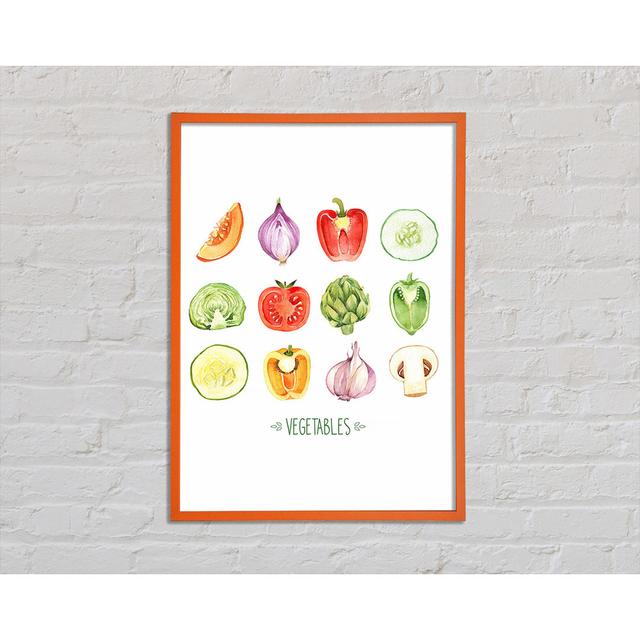 Vegetable Selection - Single Picture Frame Art Prints August Grove Format: Orange Framed Paper, Size: 59.7cm H x 84.1cm W x 2cm D on Productcaster.